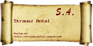 Strausz Antal névjegykártya